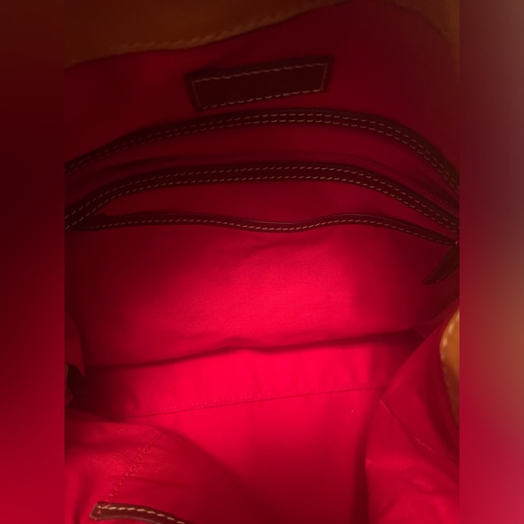 Dooney & Bourke Oring Orange Sunset Large Hobo Leather Purse - Picture 9 of 11